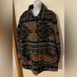 Original Weatherproof Vintage Aztec Sherpa Lined Jacket Coat